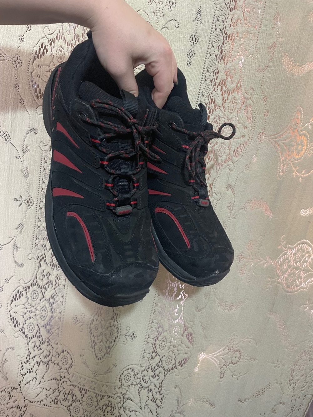 Red wing Shoes: steel toe black and red work shoes